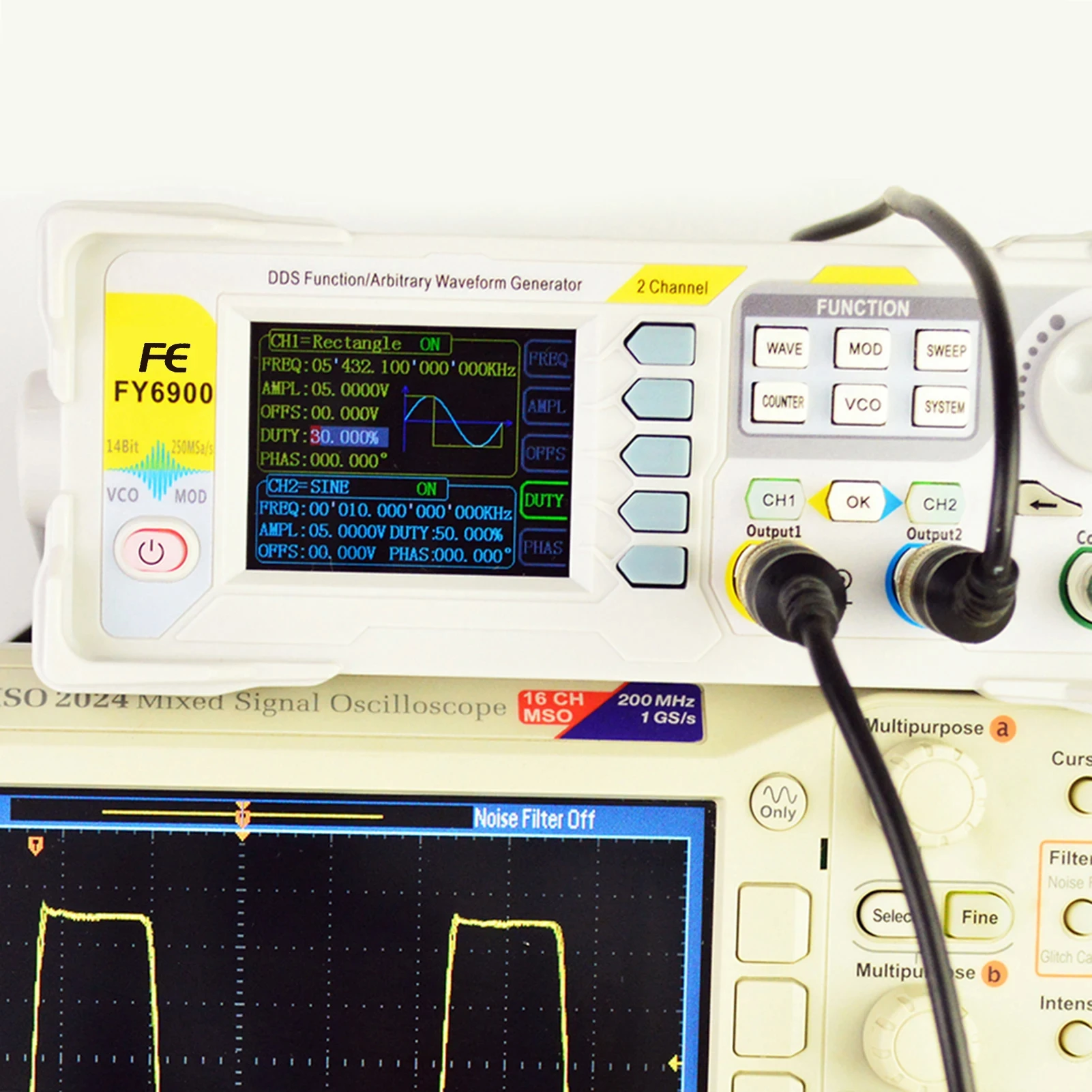 Function Arbitrary Waveform Generator - Golfvormgenerator Pulssignaalbron FY6900 100 MHz Functiesignaalgenerator