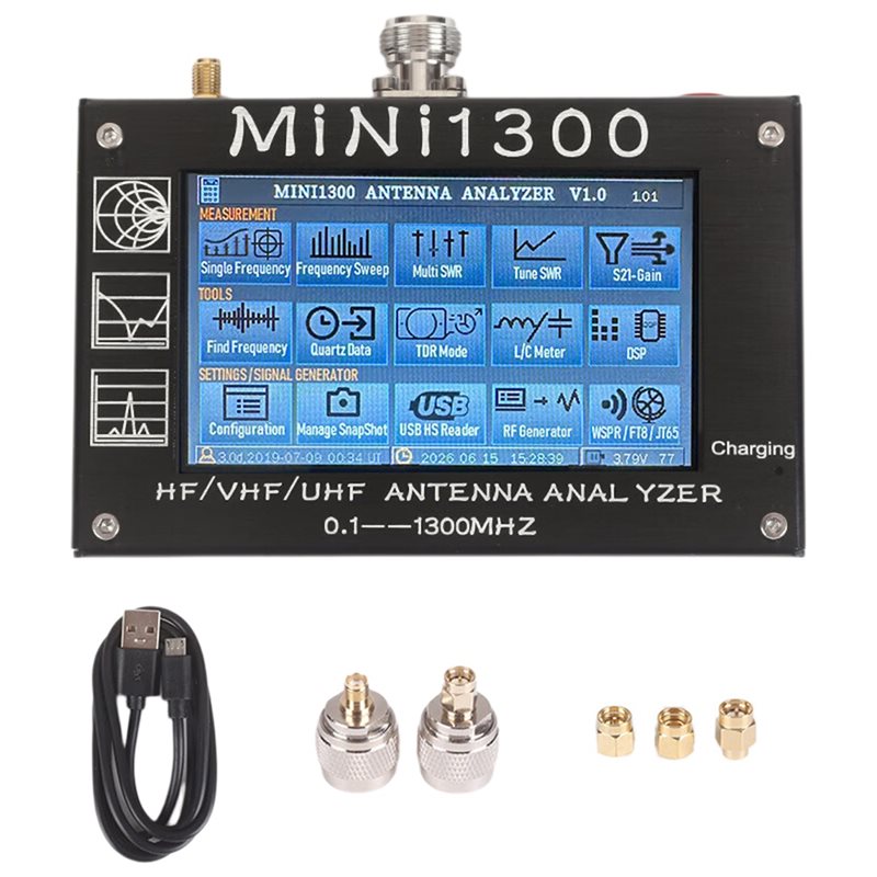 Signal Generator Spectrum Analyzer - ABUI-Mini1300 4.3Inch Vector Netwerk Analyzer 0.1-1300Mhz/VHF/UHF