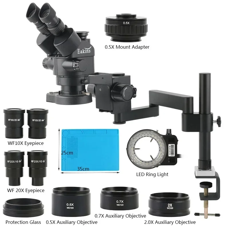 Stereo Trinocular Microscope Pcb - Eakins 3.5X-180X Simul-focale Trinoculaire Stereomicroscoop Opvouwbare