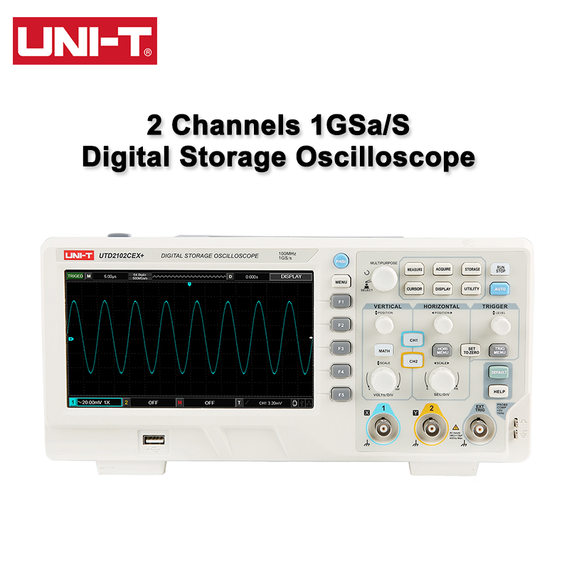 Digital Storage Oscilloscope 100Mhz - UNI-T Digitale Oscilloscoop UTD2102CEX+ 100 MHz