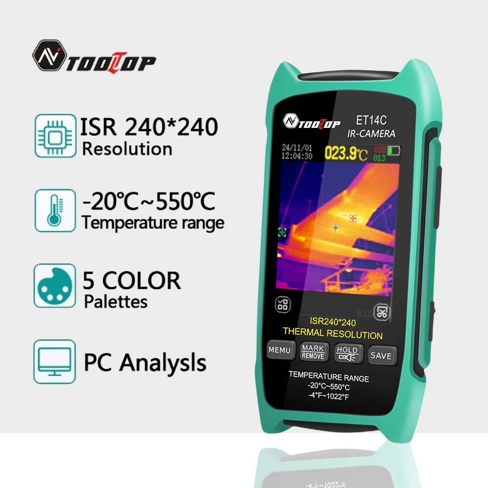 Thermal Imaging Camera Pcb Repair - TOOLTOP ET14C Draagbare Warmtebeeldcamera 2,8-inch ISR