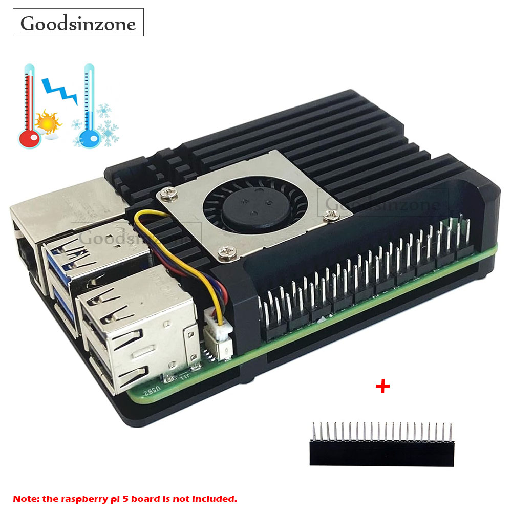 Raspberry Pi 5 8Gb Kit - Raspberry Pi 5 aluminium pantserbehuizing, behuizing