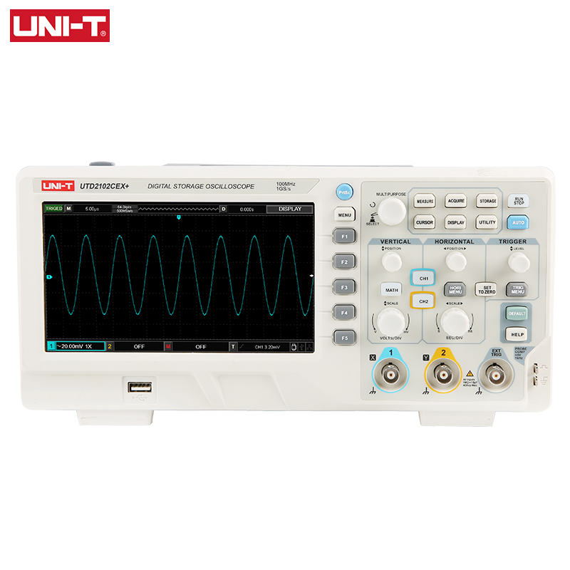 UNI-T UTD2102CEX + Digitale Ge - Digital Storage Oscilloscope 100Mhz recensie en prijs