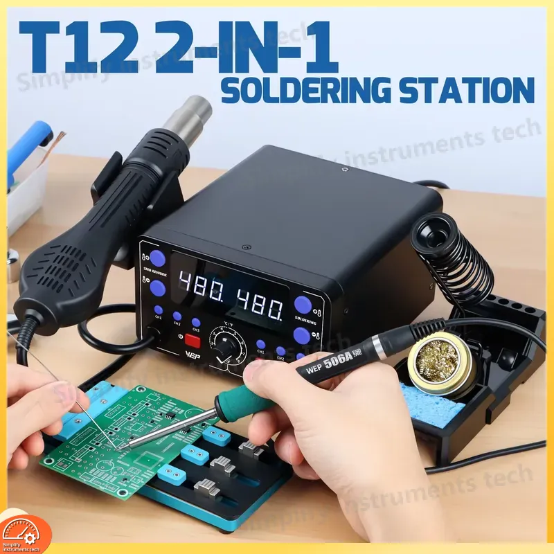 775W Soldeerstation 2-in-1 Het - Hot Air Rework Station T12 recensie en prijs