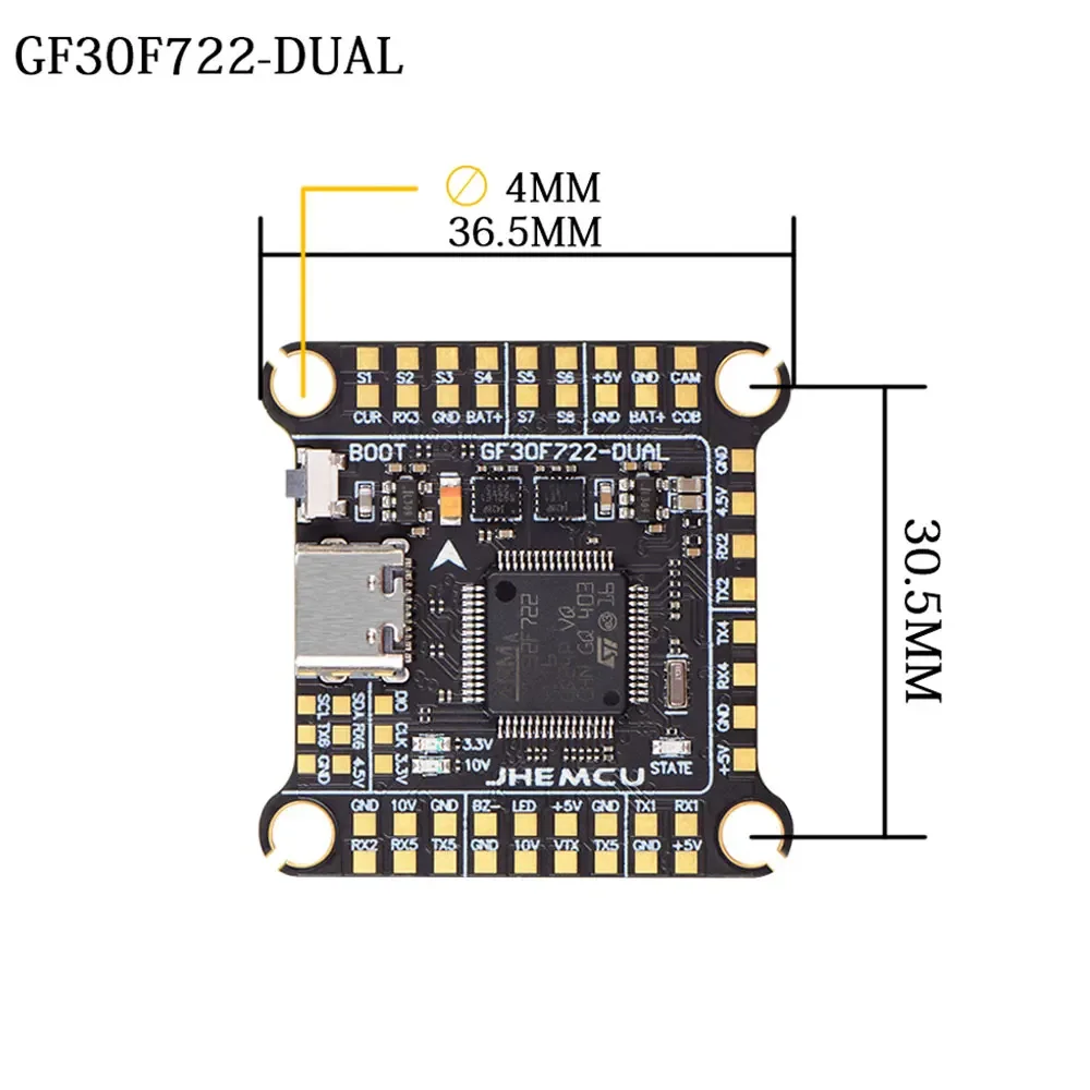 JHEMCU F7 F722 Flight Controll - Fpv Flight Controller F7 Stack 60A recensie en prijs