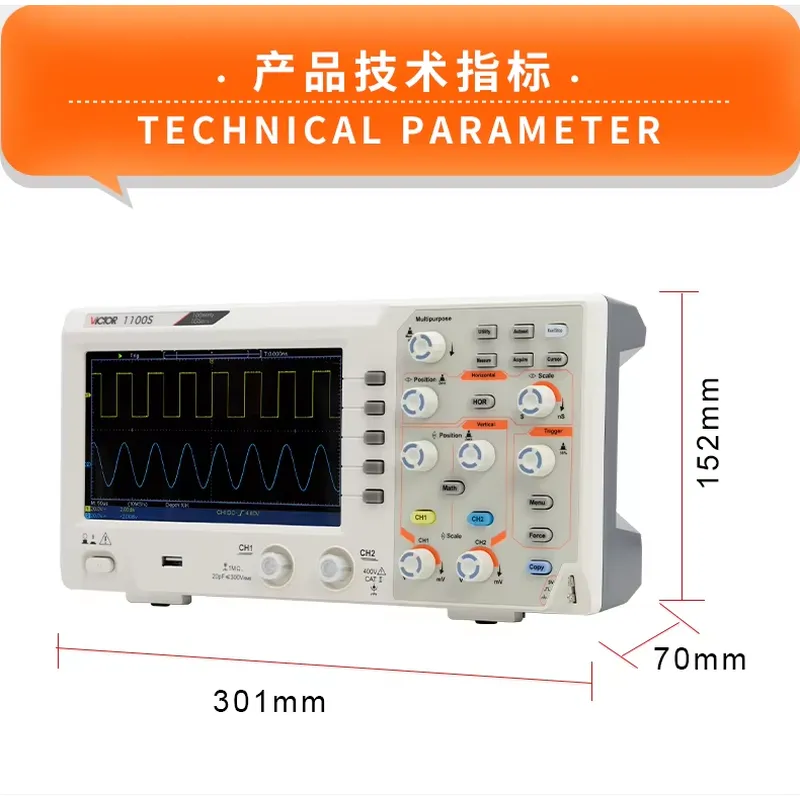 VICTOR 1100S 100 MHz Bandbreed - Digital Storage Oscilloscope 100Mhz recensie en prijs