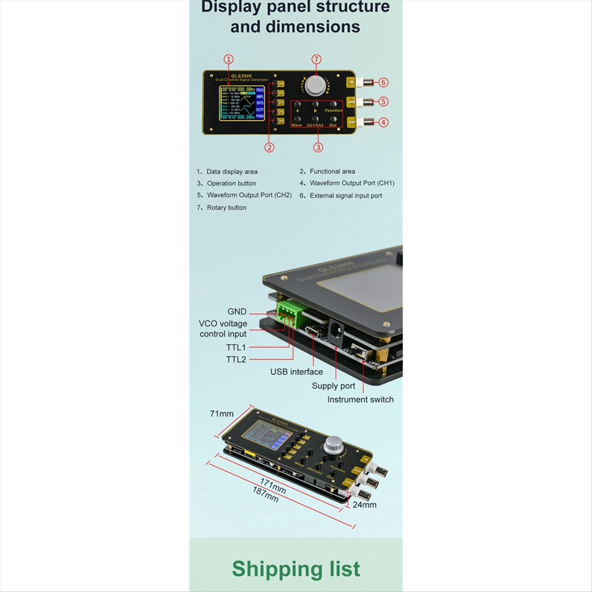 OKgood 2,4 inch TFT DDS-functi - Function Arbitrary Waveform Generator recensie en prijs